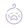 A face emoji with skin symptoms