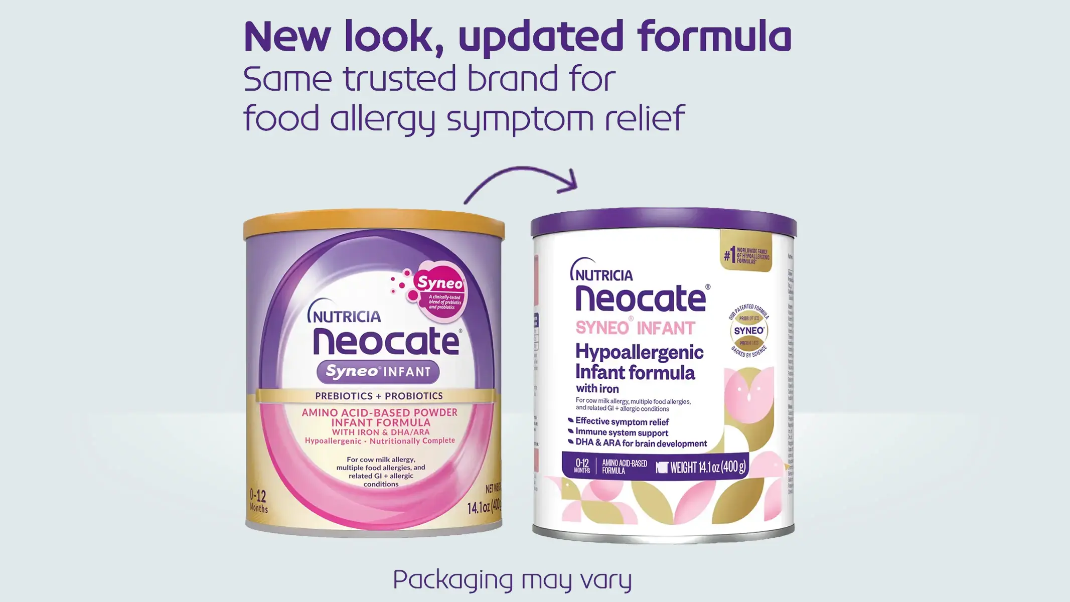 Neocate Syneo Infant Main Side label view of the can