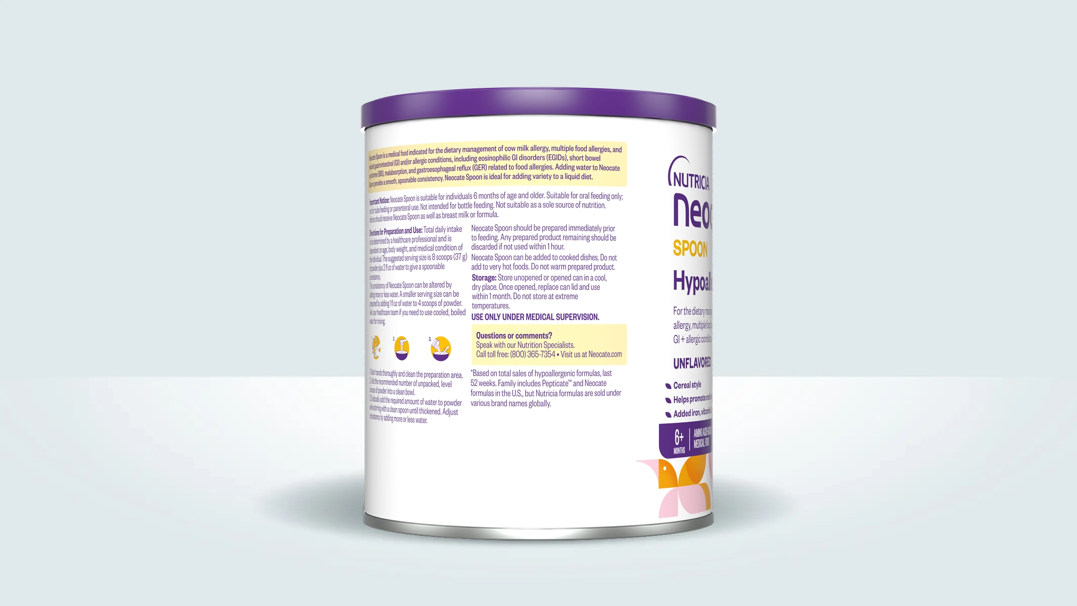 Neocate Spoon Back of the can