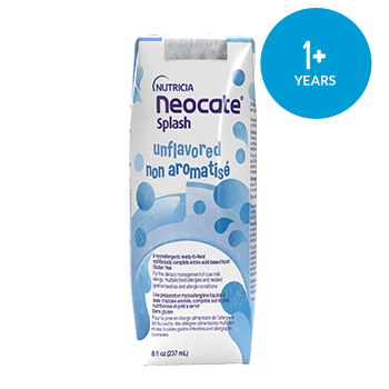 Neocate Splash, Unflavored is a hypoallergenic nutritionally complete, amino acid-based liquid formula for individuals one year of age and older. It is available in a convenient, ready-to-drink form for individuals on the go, has a mild, pleasant taste and is ideal for tube feeding or oral administration. Neocate Splash, Unflavored is gluten- and casein-free.