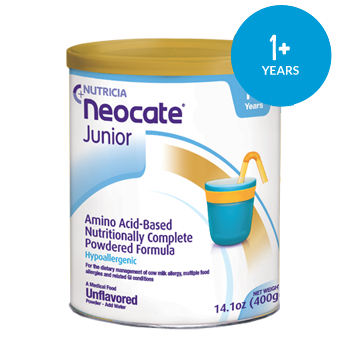 Hypoallergenic and nutritionally complete amino acid-based formula for children over the age of 1. Includes prebiotic fiber to help promote total gut health. Available in unflavored,Strawberry and vanilla.
