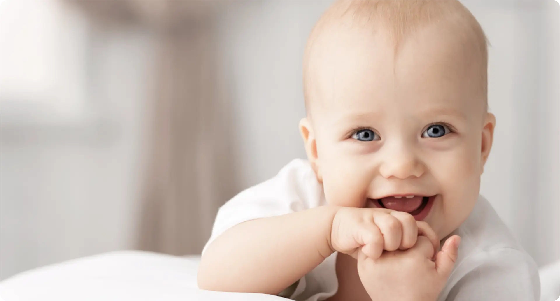 Happy baby smiling
