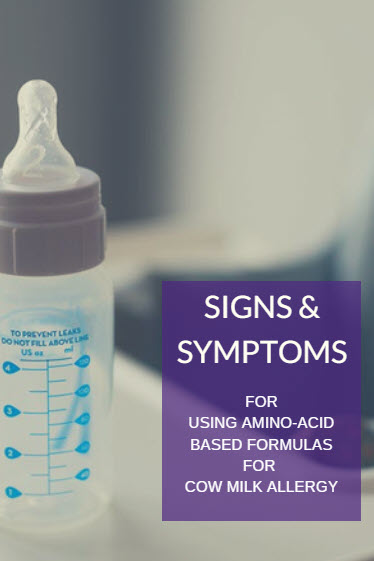 Symptoms for using amino acid based formulas for cow milk allergy